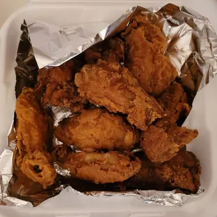 a container of fried chicken