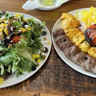 Greek salad and the Chicken Soltani