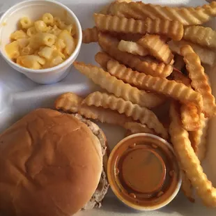 ows a hamburger and fries