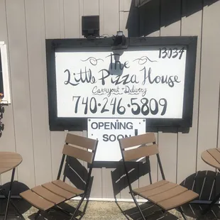 tables and chairs outside