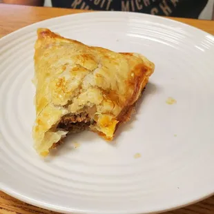Puff pastry filled with seasoned ground beef