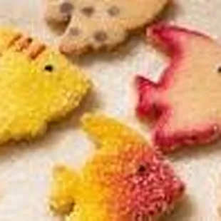 a group of fish cookies