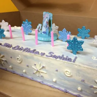 a frozen birthday cake