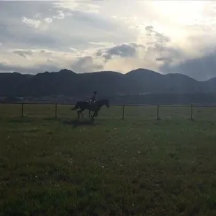 Riding in back field
