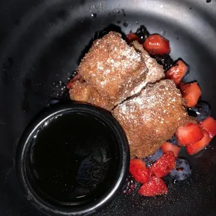 French Toast w/ berries and smoked maple syrup