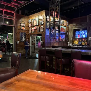 the interior of a sports bar