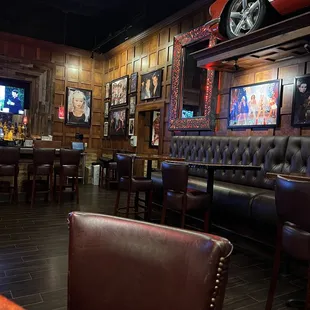 the interior of a sports bar