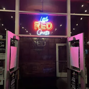 the entrance to the restaurant