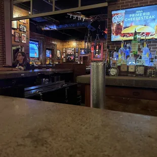the interior of a bar