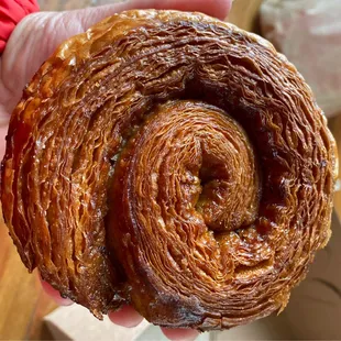 Top of Cardamom Roll - like a sticky, candied croissant!