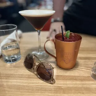 Espresso martini and Prickly pear burro