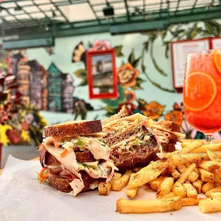 a sandwich and french fries