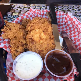 a basket of fried chicken