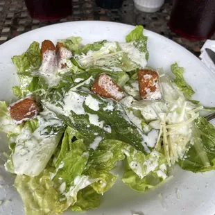 Caesar salad with ranch