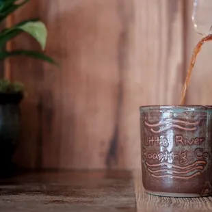 Chemex brewed coffee being poured