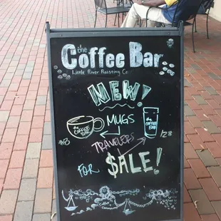a coffee bar sign