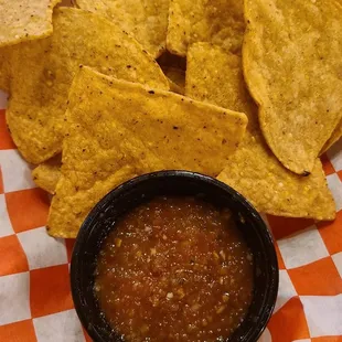 Complimentary chips and salsa
