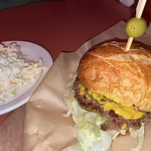 Smash burger and slaw