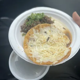 Quesabirria  (Meat and veggies on the side for me)