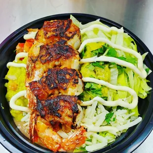 Bacon Shrimp Bowl Bowl de Camarones con Bacon