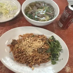 17. Pad Thai, 21. Sliced Beef with Egg Noodle Soup
