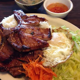 Barbecue Pork Chop Plate