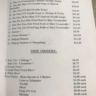 Page 2 of there menu