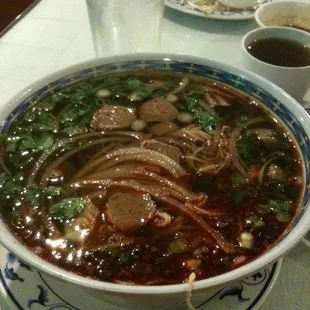 Meatball noodle soup w soft noodle