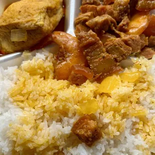 2 item combo w/ rice ~ $8 cash only