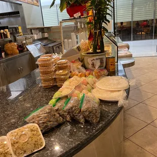 a variety of food items