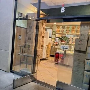 the entrance to the store