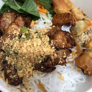 Bún Thịt Nướng Chả Giò  Vermicelli with Grilled Pork and Egg Rolls