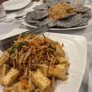 a plate of tofu and tofu