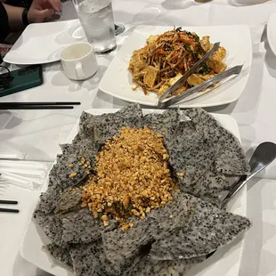 hến xúc bánh đa - vegetarian clams and krispy rice paper