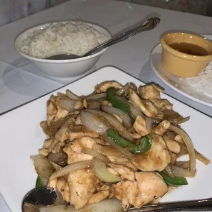 67. Spicy Lemongrass Chicken and white rice (it was not spicy and I was okay with that)