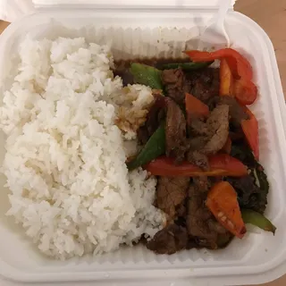 Spicy Mongolian Beef over Rice