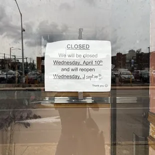 Closed April 10 to Sept 04