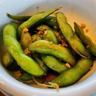 Spicy Garlic Edamame