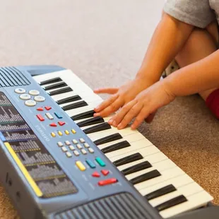 Children have access to musical instruments all day, every day