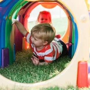 Toddlers playing in their outdoor space!
