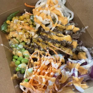 1/2 salad 1/2 rice bowl