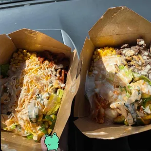 Purple Rice Bowl with pork and japchae with bulgogi