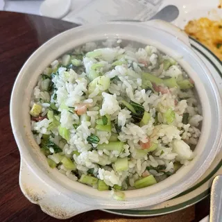 Baked Steamed Rice W/ Salted Pork And Veg