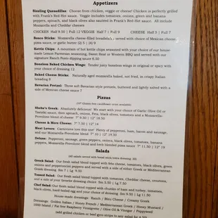 Other side of the menu