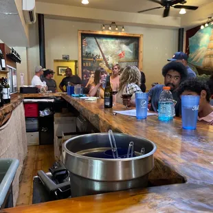 people sitting at the counter