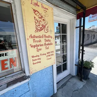 the front of the restaurant