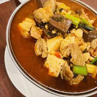 a bowl of soup on a table