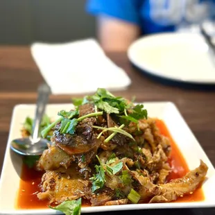 a plate of food on a table