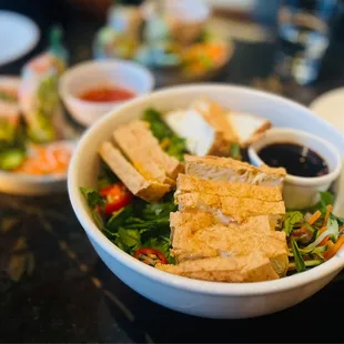 House triple garlic noodle with tofu