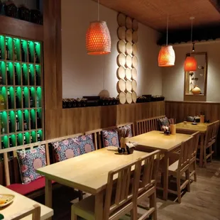 interior, sushi and sashimi